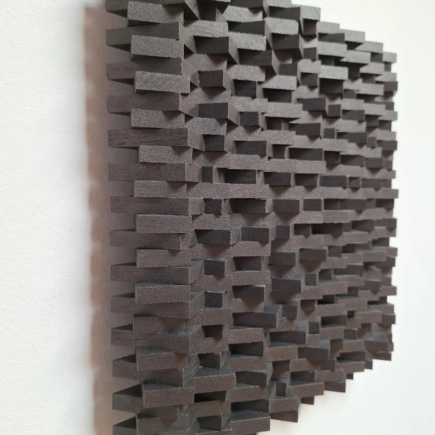 Lignes brisées modern grey black architectural painting relief  2024