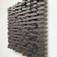 Lignes brisées modern grey black architectural painting relief  2024