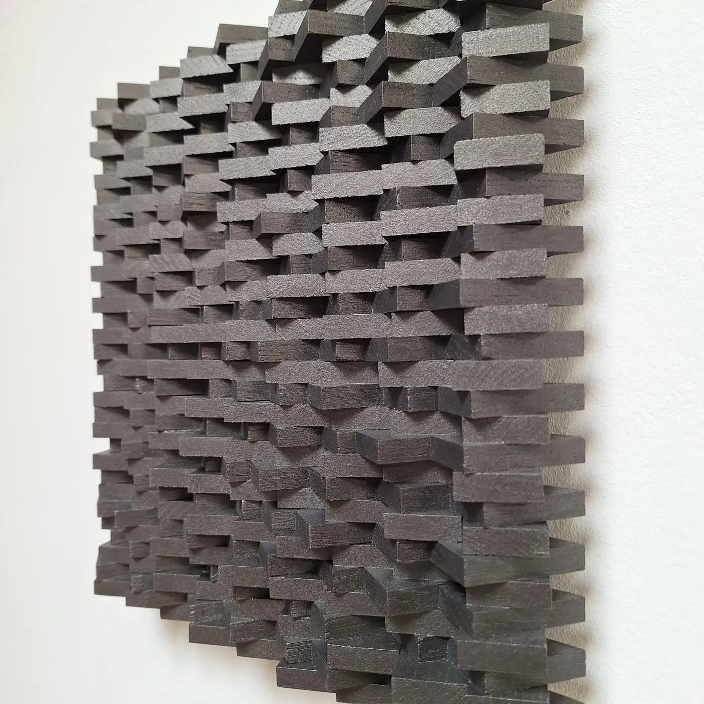 Lignes brisées modern grey black architectural painting relief  2024