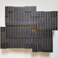 Symphonie verticale III modern grey black architectural painting relief 2025