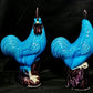 Pair of Old Blue Glazed Chinese Ceramic Rooster Figures