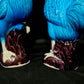 Pair of Old Blue Glazed Chinese Ceramic Rooster Figures