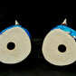 Pair of Old Blue Glazed Chinese Ceramic Rooster Figures