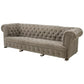 Custom Built Chesterfield Sofa in Mohair with Solid Bronze Nickel Plated Feet