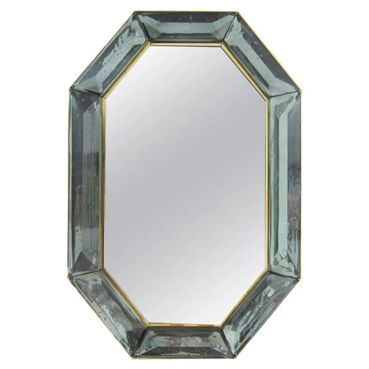 Bespoke Octagon Sea Green Murano Glass Mirror
