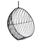Black wire hanging chair on a white background
