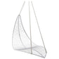 Wireframe chair hanging from a white background