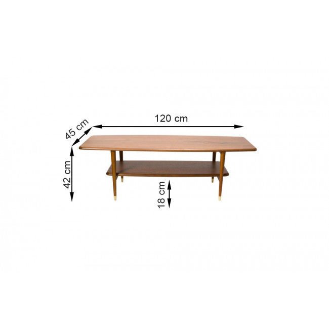 Walnut Wood Veneer Coffee Table – Modern Rectangular Living Room Table