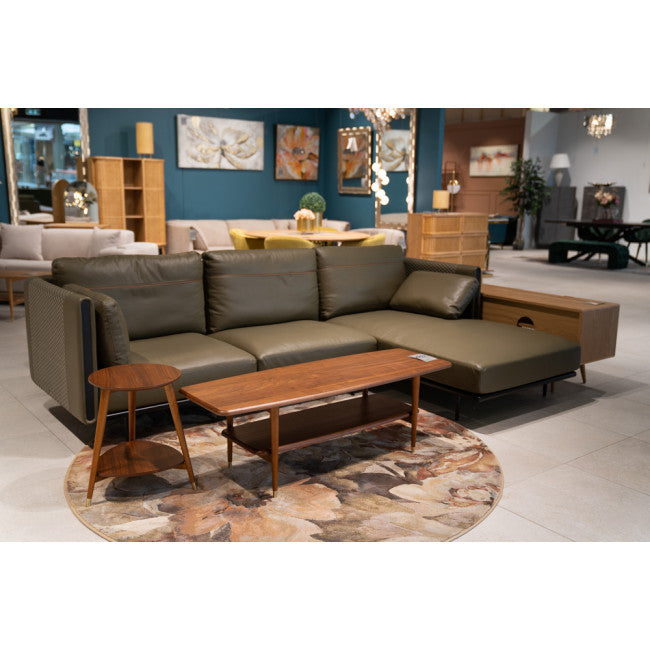 Walnut Wood Veneer Coffee Table – Modern Rectangular Living Room Table