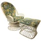 Set of 2 Egg Shape Fiberglass Spun Outdoor Lounge Chairs with Woodard Glass-Top Coffee Table