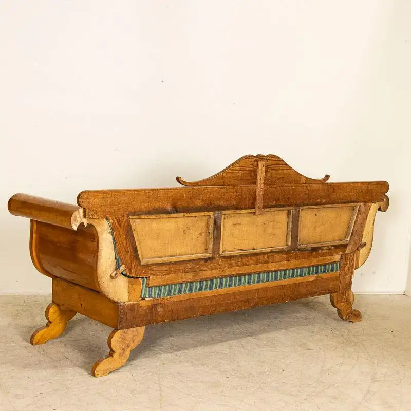 Antique 19th Century Yellow Birch Sofa Settee