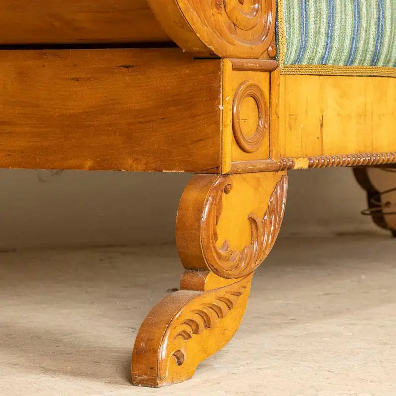 Antique 19th Century Yellow Birch Sofa Settee