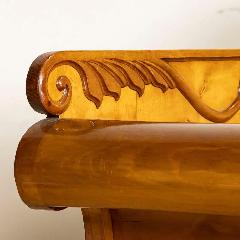 Antique 19th Century Yellow Birch Sofa Settee