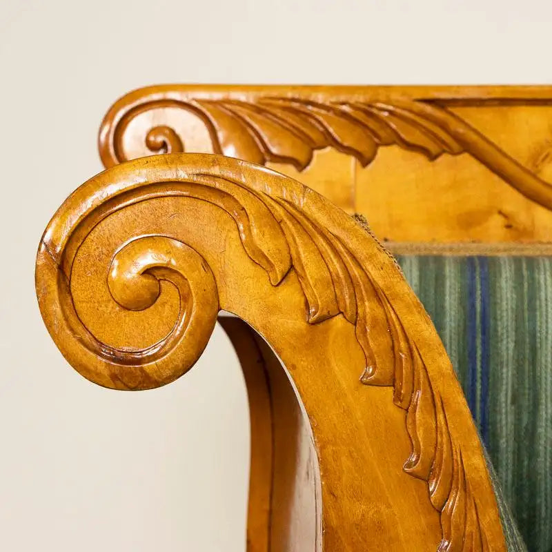 Antique 19th Century Yellow Birch Sofa Settee