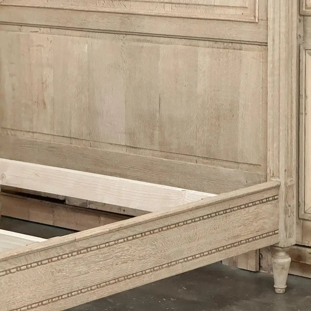 Antique Country French Louis XVI Stripped 3/4 Bed – Early 1900s