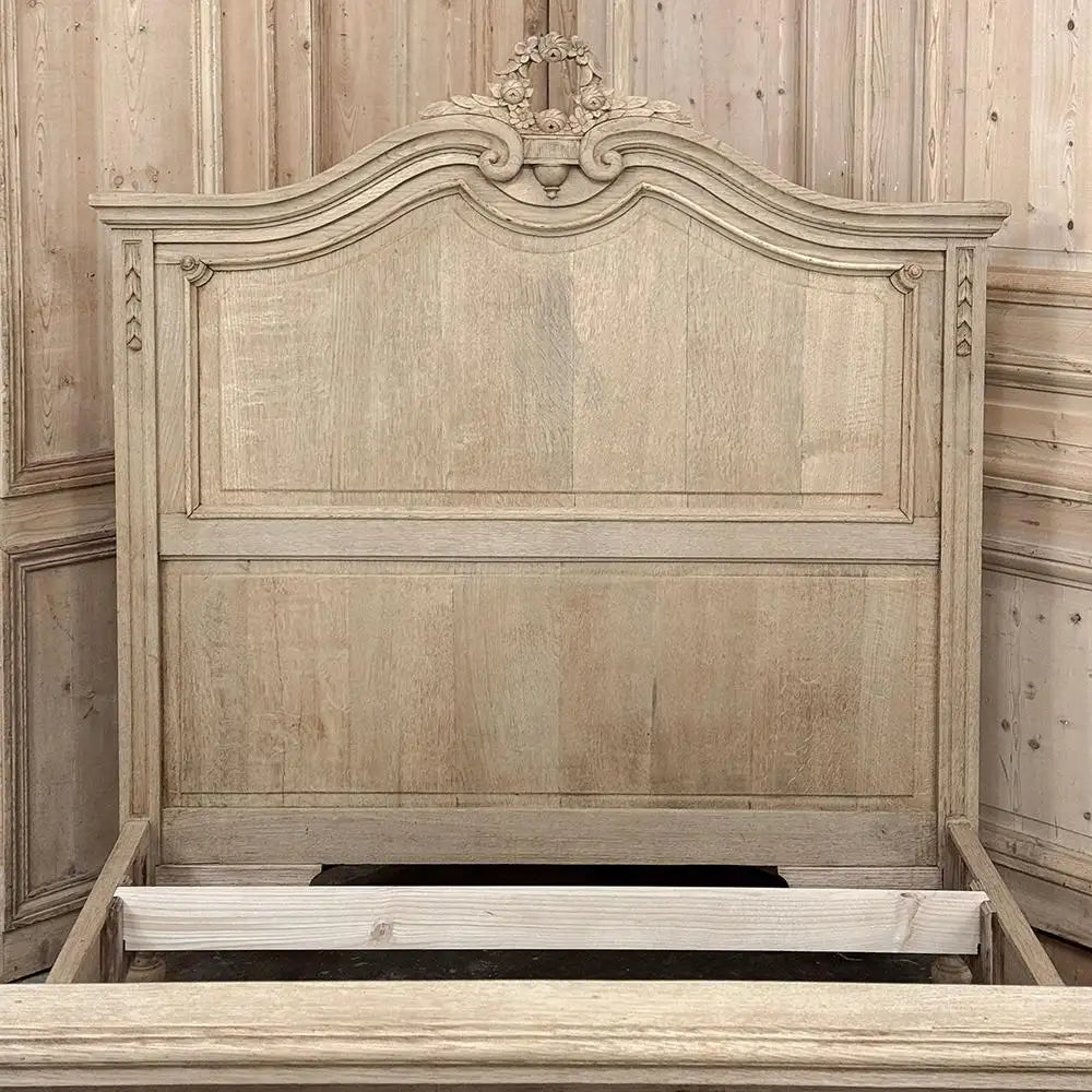 Antique Country French Louis XVI Stripped 3/4 Bed – Early 1900s