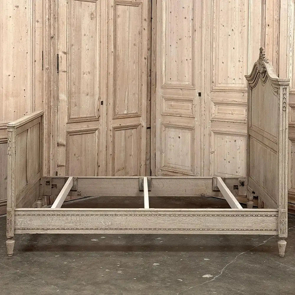 Antique Country French Louis XVI Stripped 3/4 Bed – Early 1900s