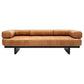 Brown leather sofa on a white background