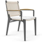 Outdoor Dining Chair with Armrests & Rope Detailing / Set of 6