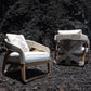 Outdoor Lounge Chairs – Set of 2 in Water-Based Teak with Hand-Woven Polyester Rope