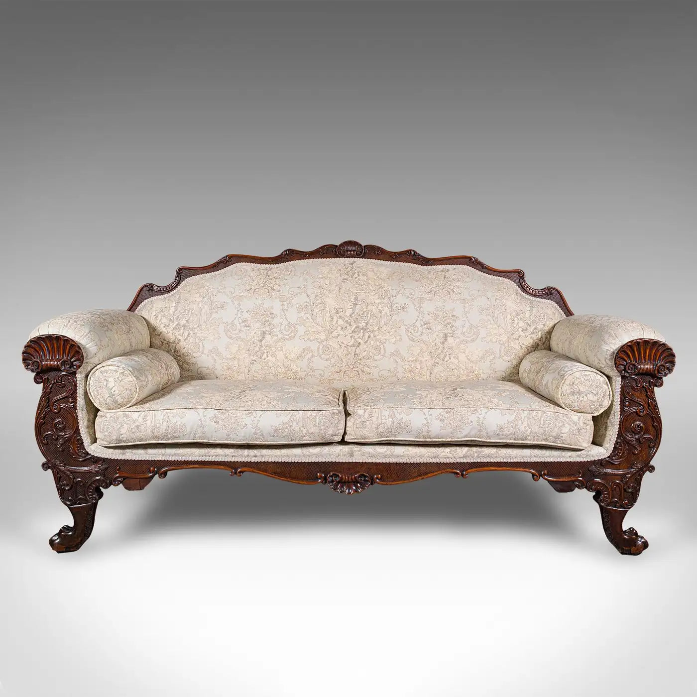 Antique Drawing Room Sofa, English, Large 2 Seat Settee, Show Frame