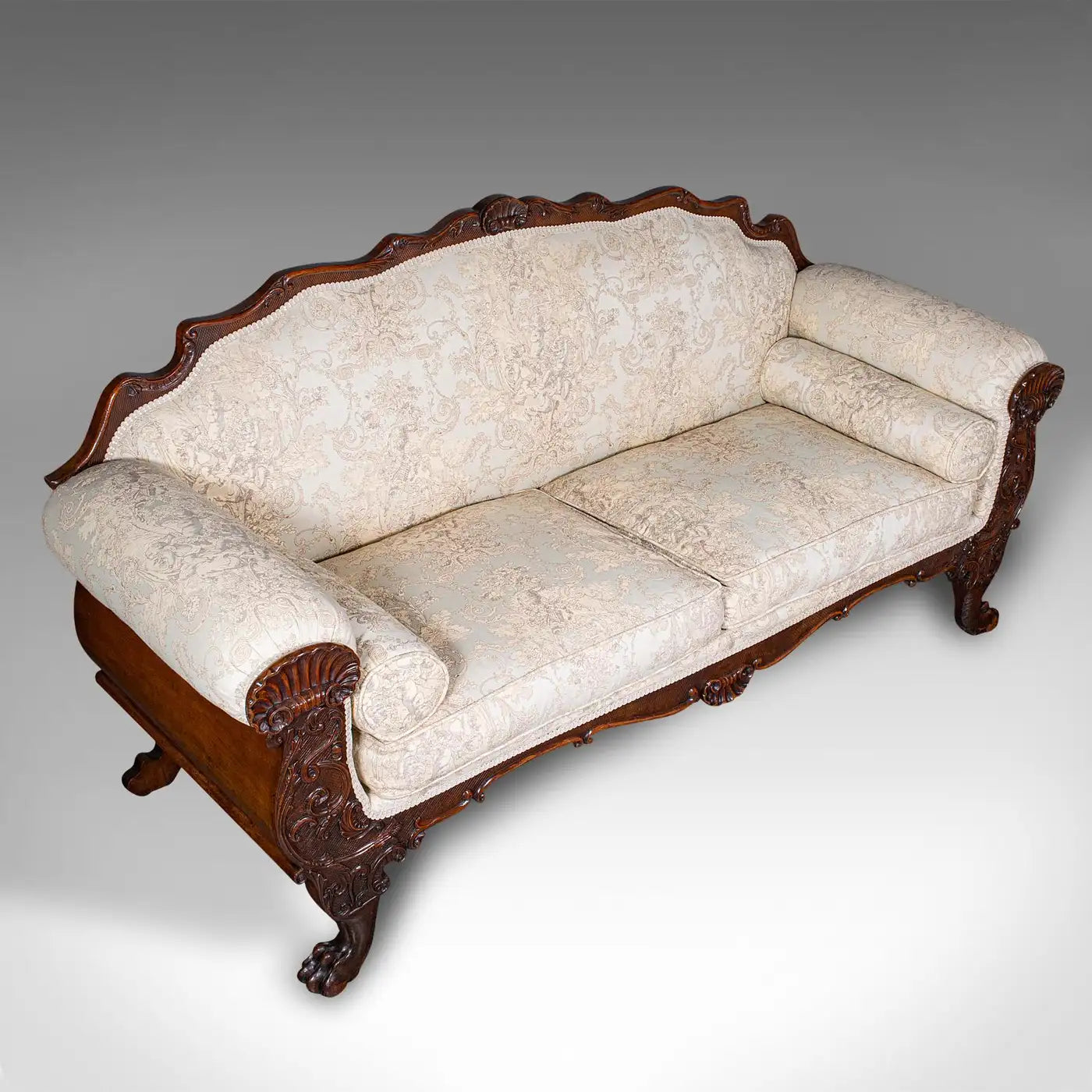Antique Drawing Room Sofa, English, Large 2 Seat Settee, Show Frame