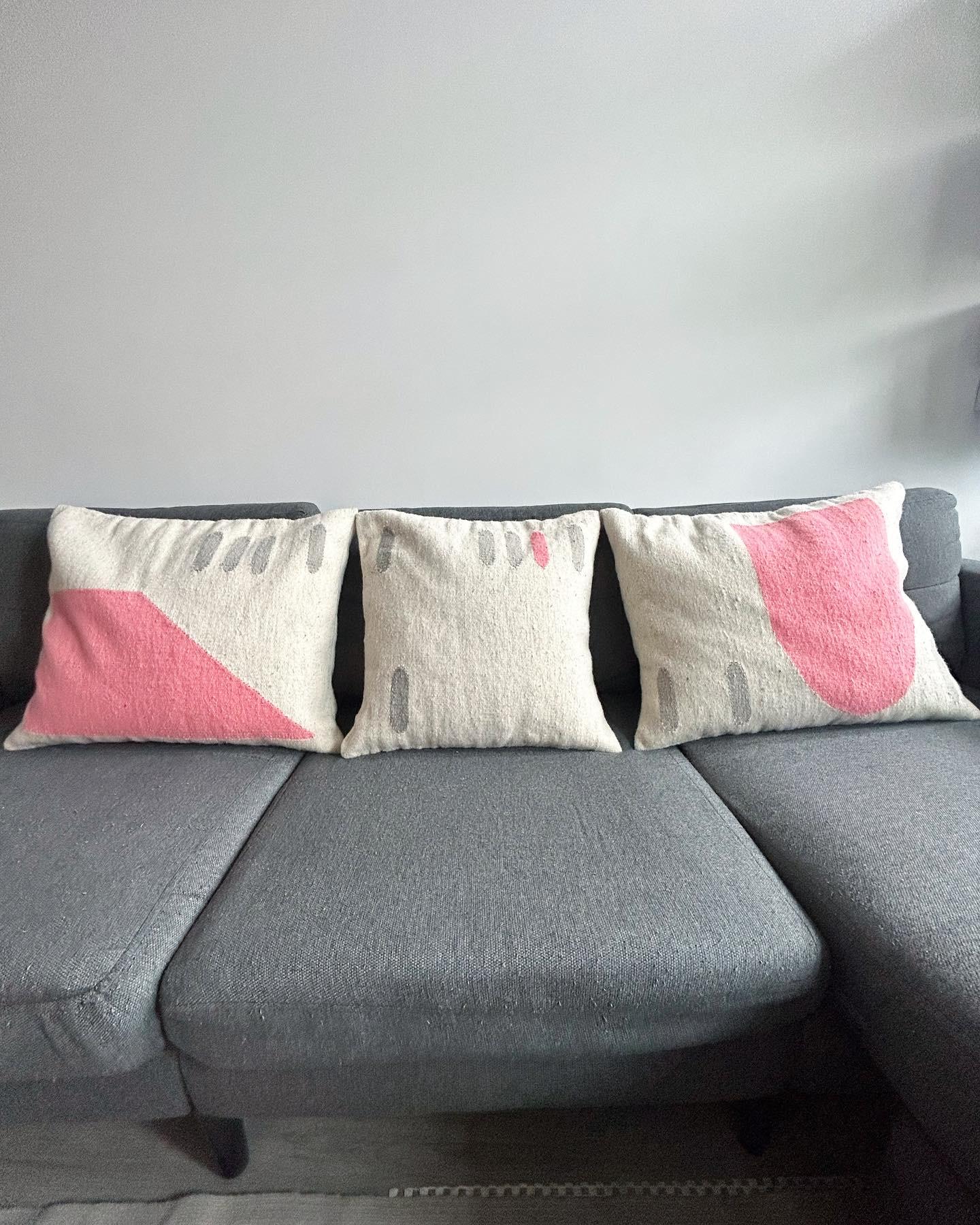 Bespoke Handwoven Wool Throw Pillow Covers Set of 3