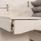 St. Pierre King Bed with Bleached Maple Slab Headboard and Built-in Nightstands