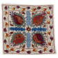 Asian Suzani Hand-Embroidered Silk Pillow Case 46 x 46 cm