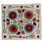 Uzbek Suzani Hand-Embroidered Silk Pillow Case 46 x 46 cm