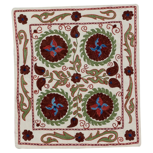 Suzani Hand-Embroidered Silk Pillow Case 46 x 61 cm