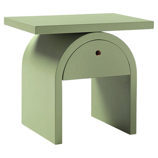 Arcom Nightstand – Matte Apple-Green Lacquered Design