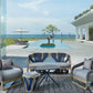 Hand-Woven Rope Outdoor Sofa in Solid Teak