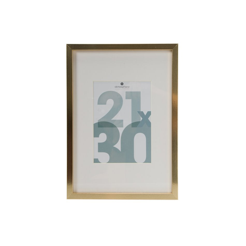 Photo frame Manu, golden color, 21x30cm
