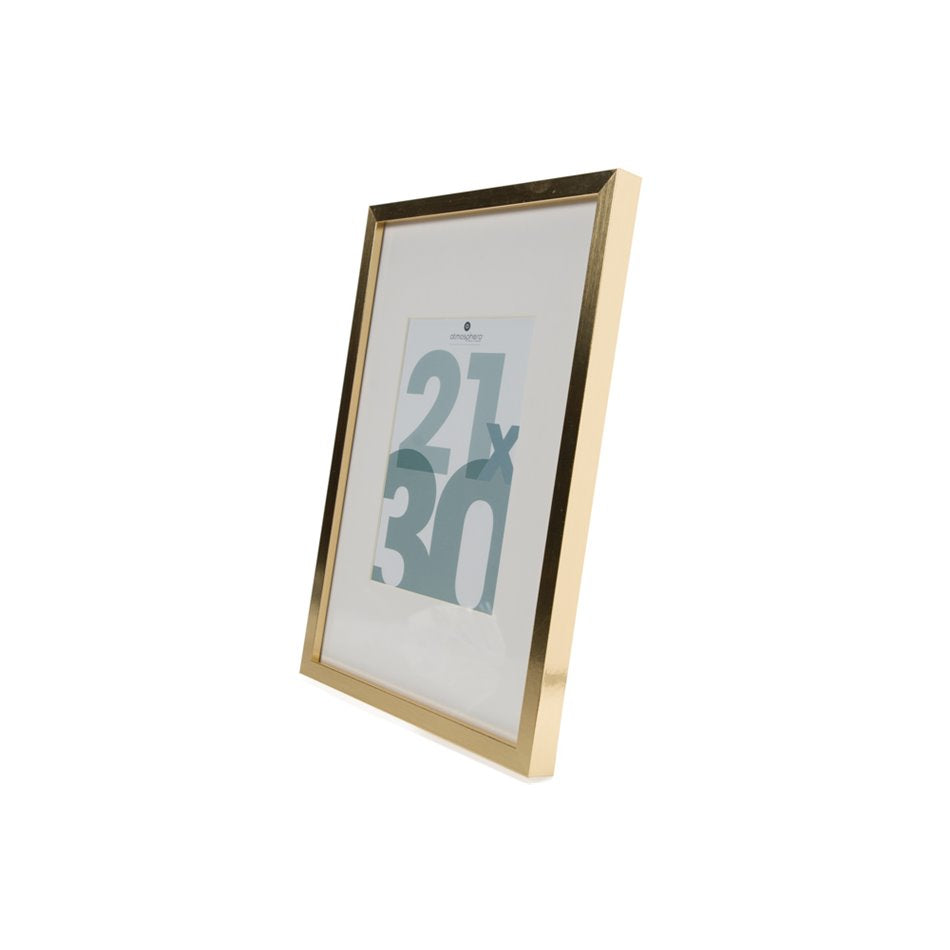 Photo frame Manu, golden color, 21x30cm