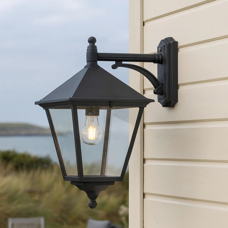 Hanging Lantern Wall Light – Turin Grande (Black)