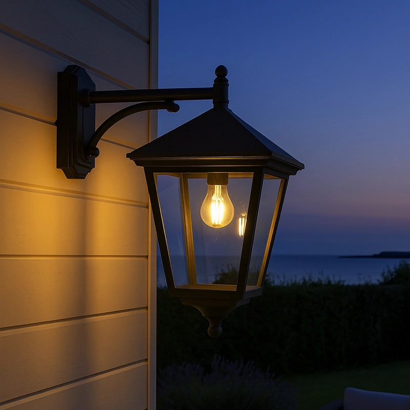 Hanging Lantern Wall Light – Turin Grande (Black)