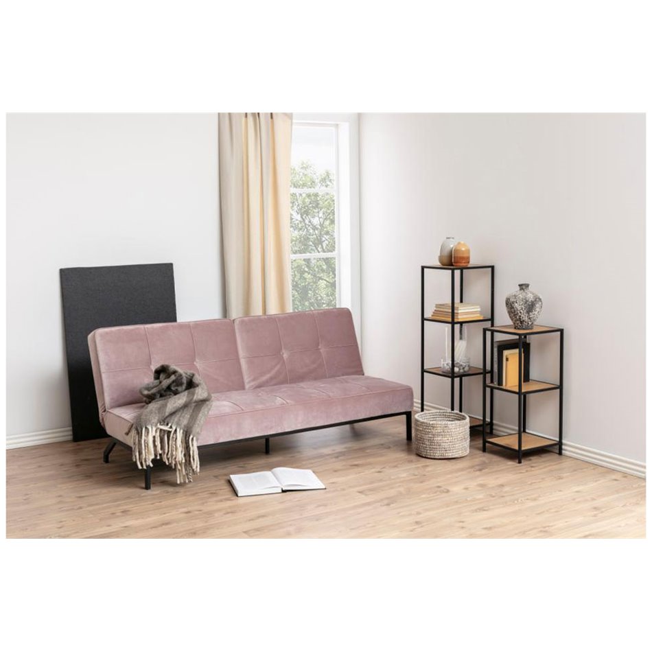 Bookcase Seaford, oak/black, H82.5x35x37cm