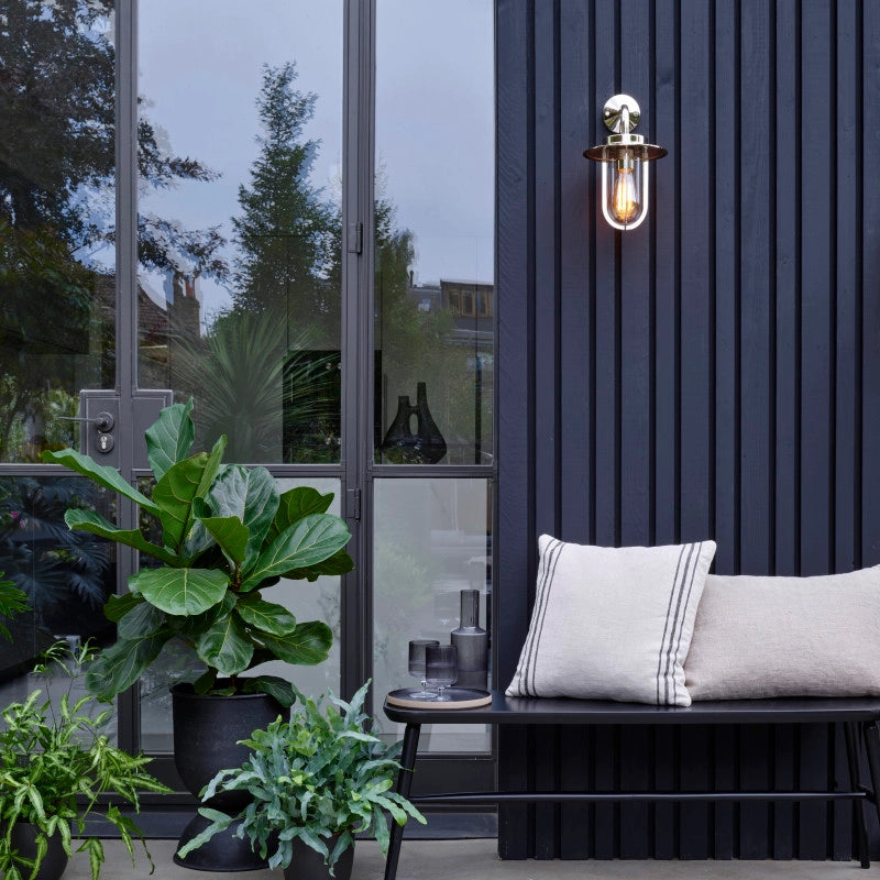 Wall Lantern Outdoor Wall Light – Montparnasse (Polished Nickel)