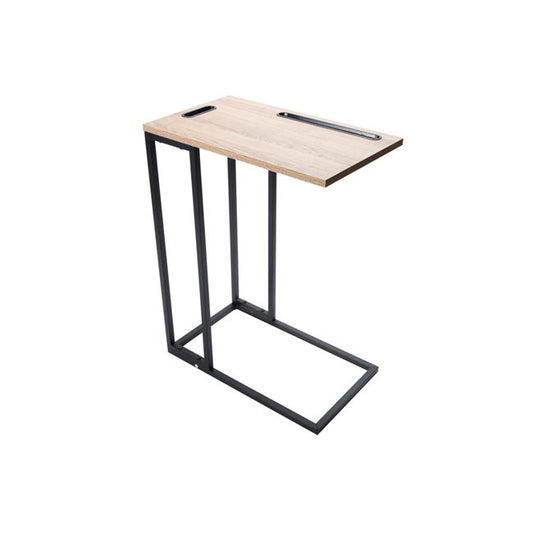 Tablet Side Table with Tablet & Phone Holder – Wood & Metal