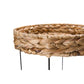 Elo L Side Table – Natural Water Hyacinth & Metal Round Accent Table