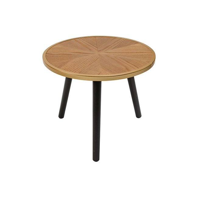 Nesting Coffee Table Set – Natural Wood with Metal Base (Set of 2)