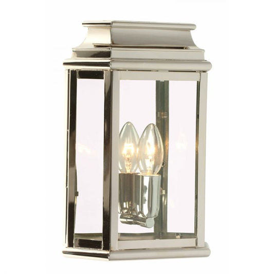 Half Lantern Outdoor Wall Light – St Martins (Nickel / Brass)
