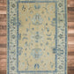 Turkish Oushak Wool Rug – Beige & Blue Handwoven 178 x 259 cm