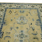 Turkish Oushak Wool Rug – Beige & Blue Handwoven 178 x 259 cm