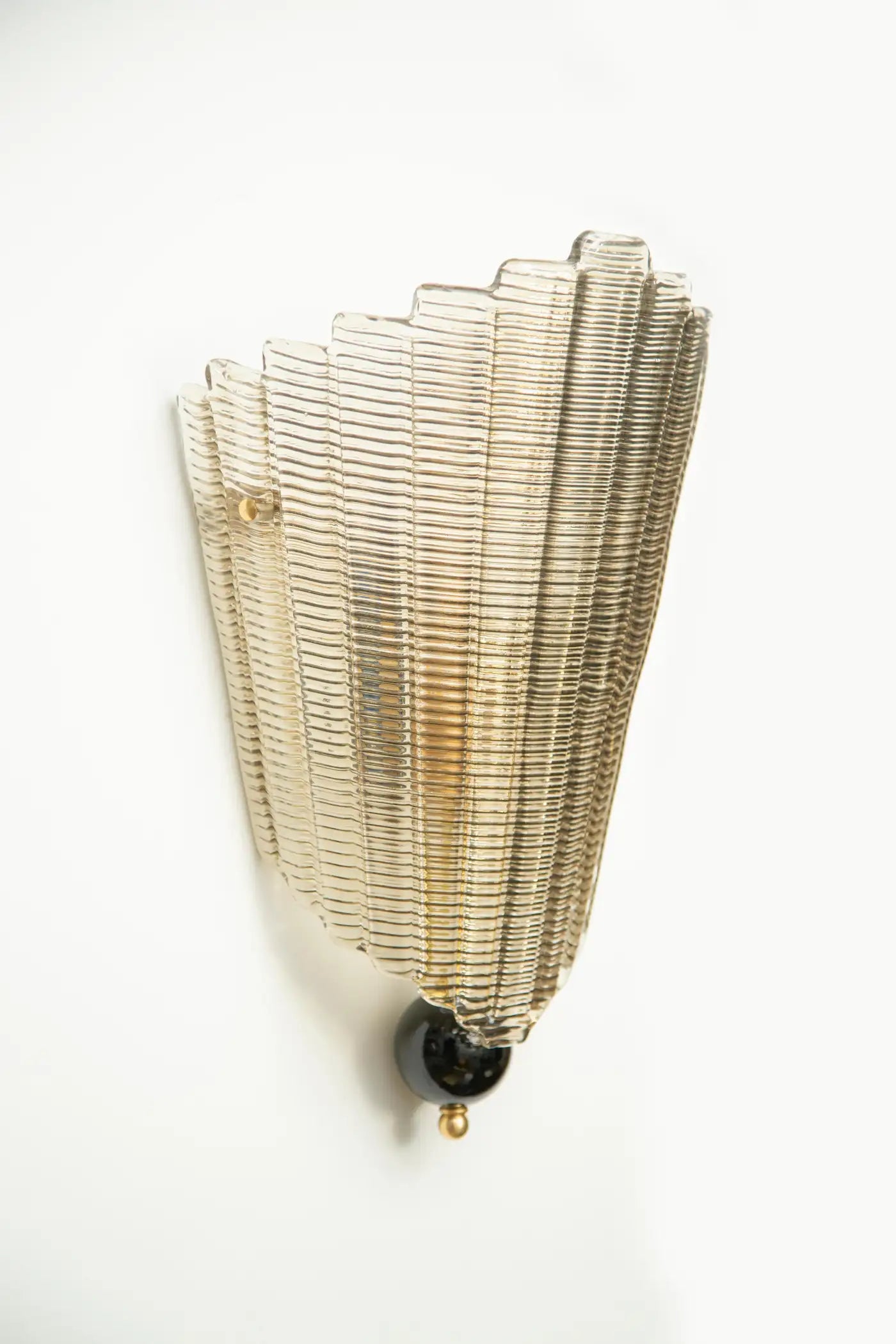 Set of Six Murano Glass Wall Sconces, Art Deco Style, in Stock