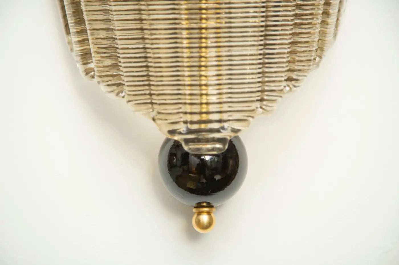 Set of Six Murano Glass Wall Sconces, Art Deco Style, in Stock