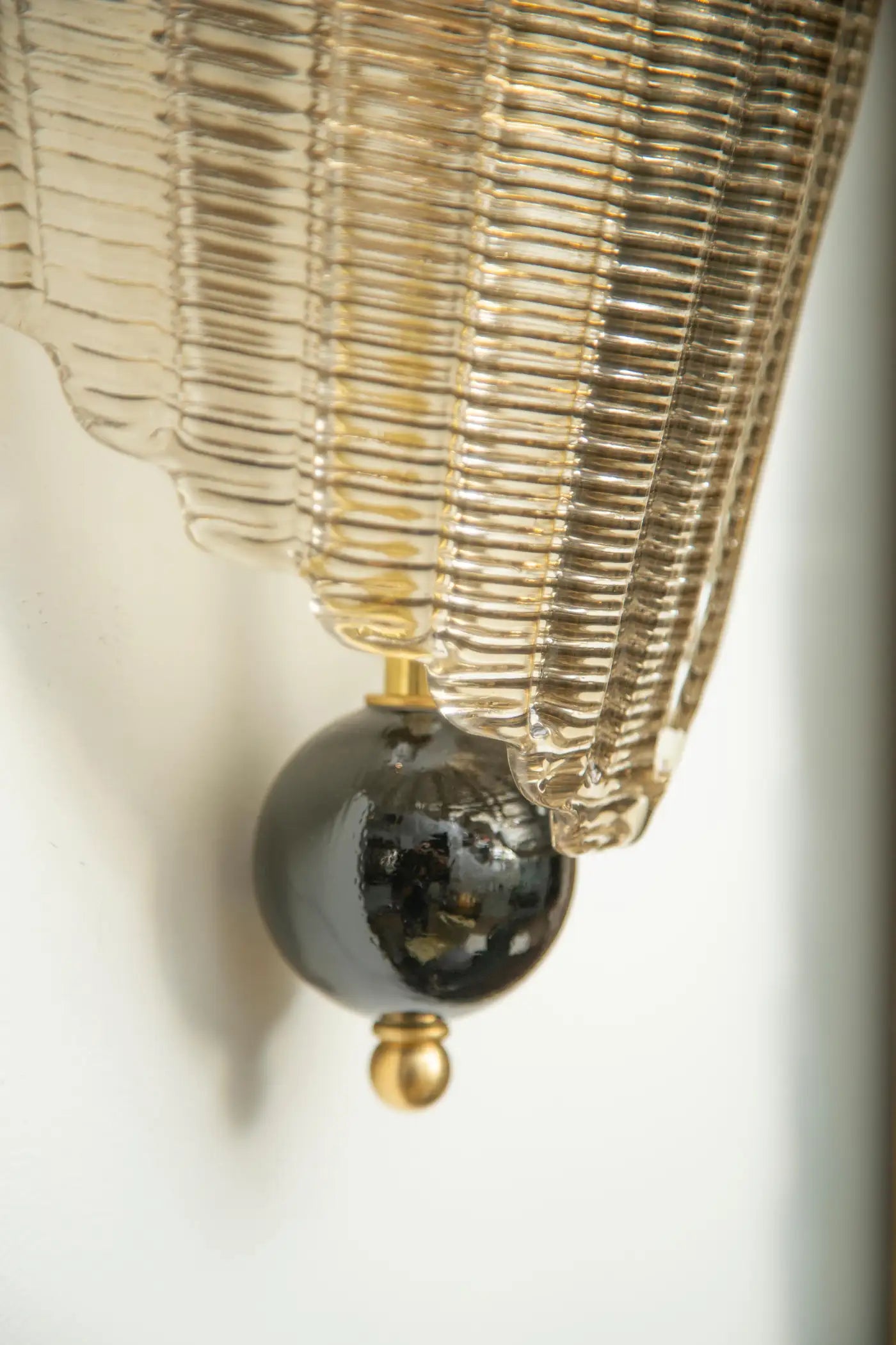 Set of Six Murano Glass Wall Sconces, Art Deco Style, in Stock