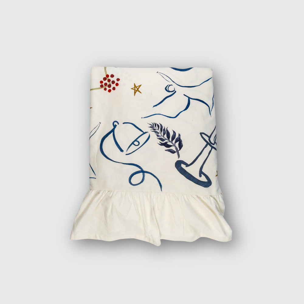 Festive Handpainted Tablecloth – 180 x 335 cm
