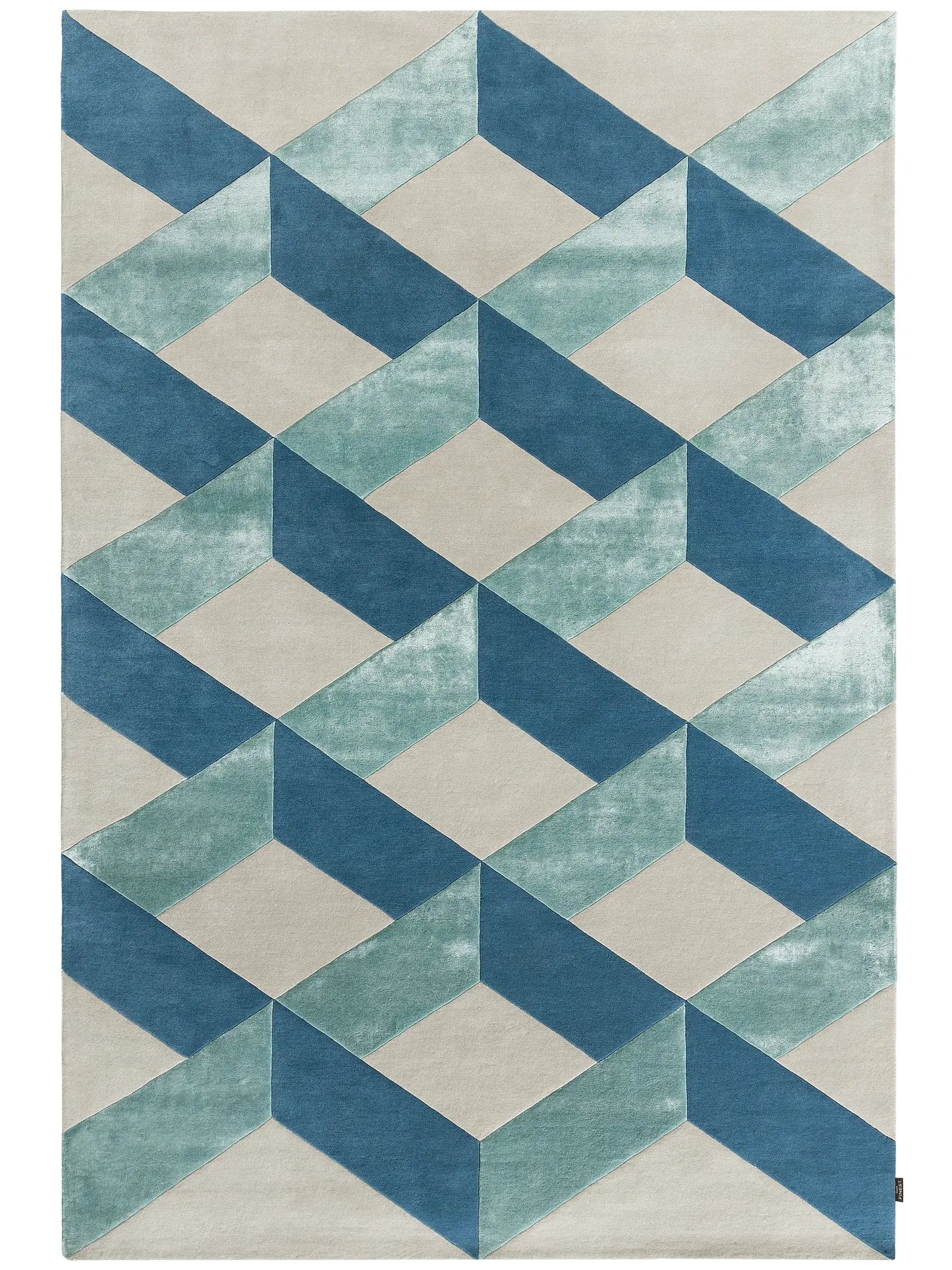 Paul Blue Wool & Lyocell Rug